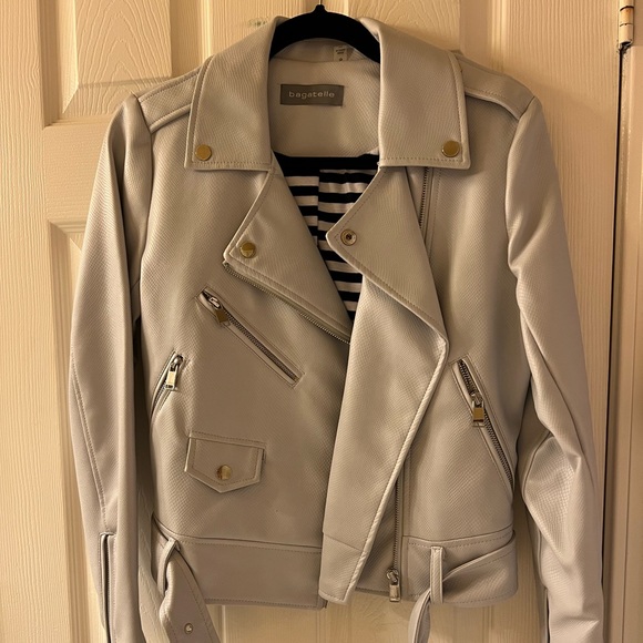 Bagatelle Belted Leather Biker Jacket - Picture 2 of 5